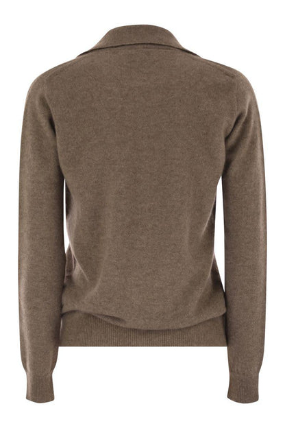 Vanisé Patty – Pullover mit V-Ausschnitt und Polokragen
