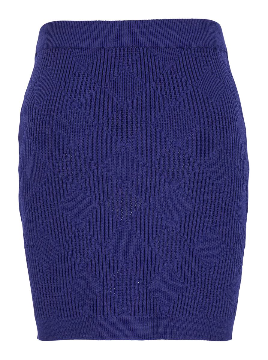 Blauer Minirock mit Schmuckknöpfen aus Viskosemischung für Damen