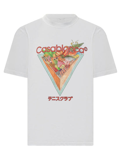 Casablanca – Weißes Casablanca-T-Shirt mit Sushi-Grafikdruck