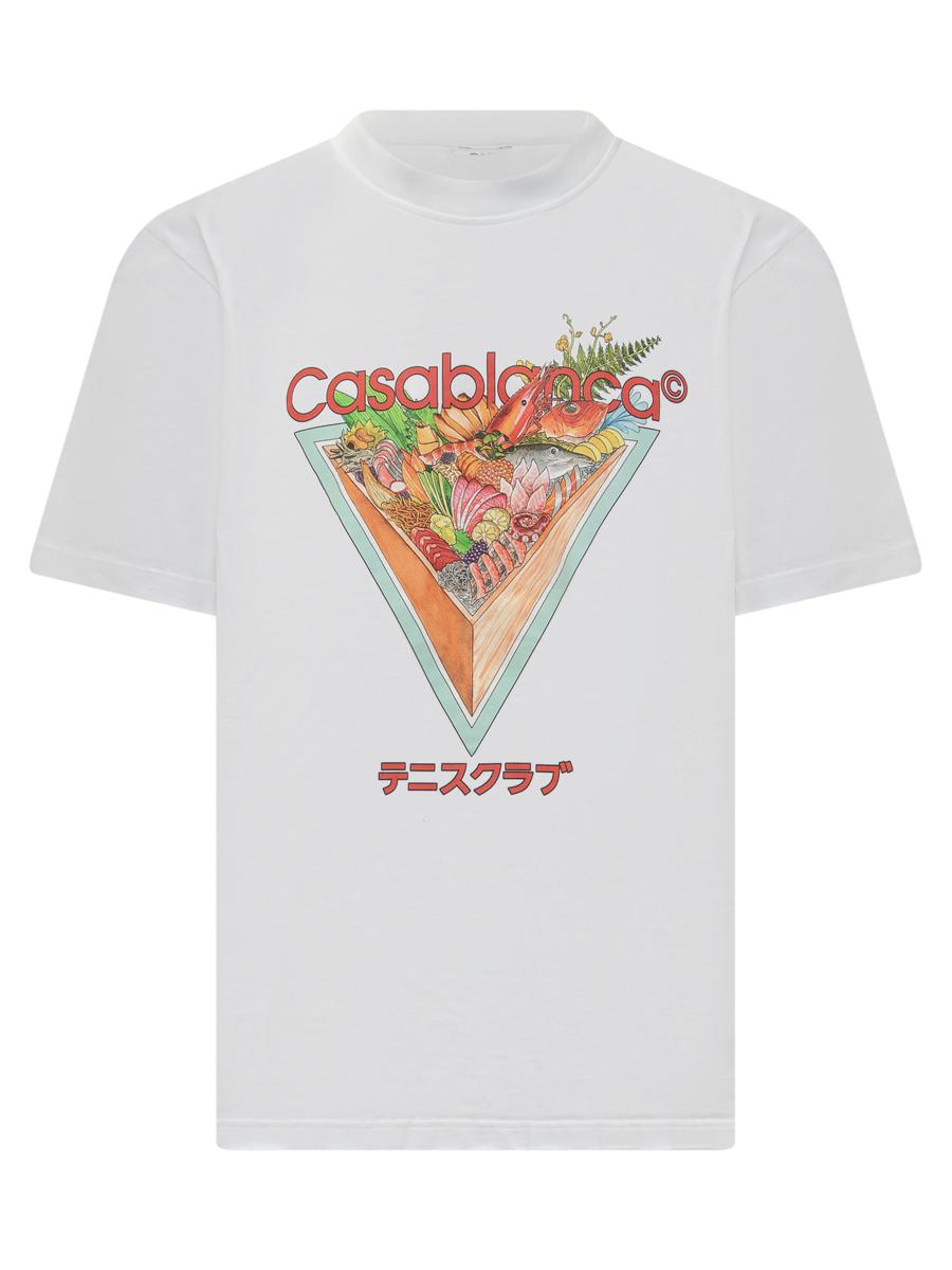 Casablanca – Weißes Casablanca-T-Shirt mit Sushi-Grafikdruck