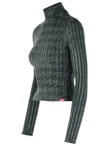 Diesel – Grauer Pullover aus Baumwollmischung