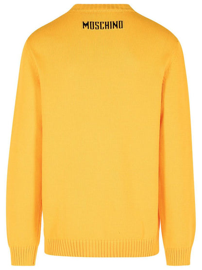 Moschino „Smile“ – Gelber Pullover aus Baumwollmischung