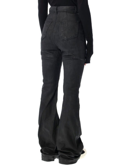 Rick Owens – Drkshdw – Bolan – Bootcut-Jeans in Schwarz mit gewachstem Saum