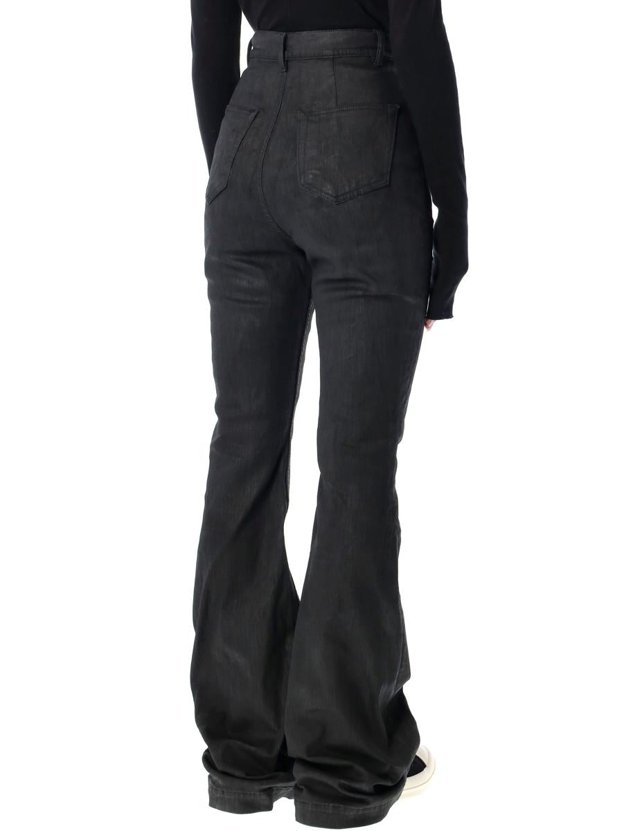 Rick Owens – Drkshdw – Bolan – Bootcut-Jeans in Schwarz mit gewachstem Saum