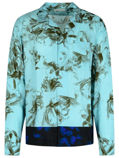Dries Van Noten Hellblaues Viskosehemd