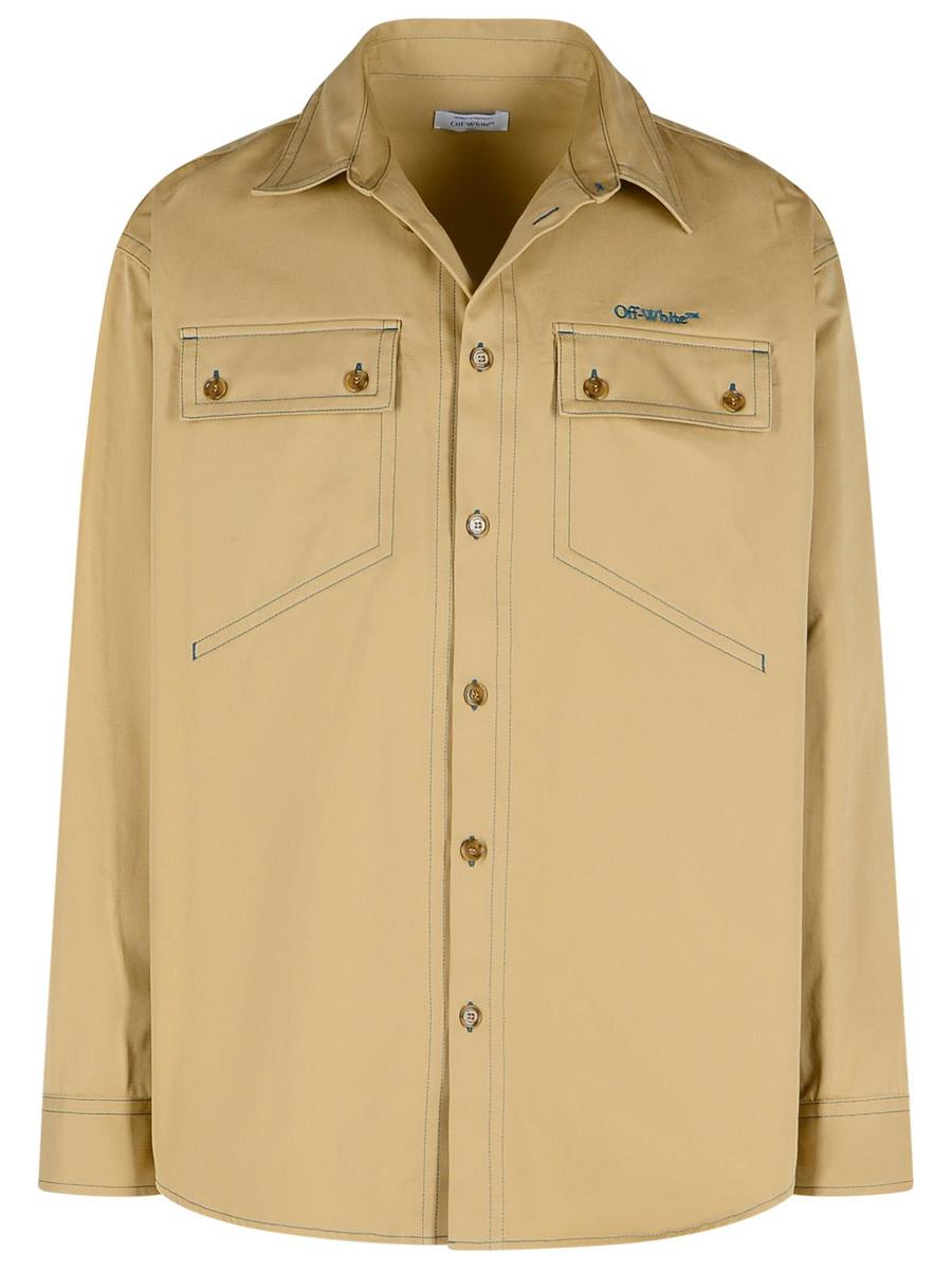 Off-White „Over“ Beige Baumwollhemd