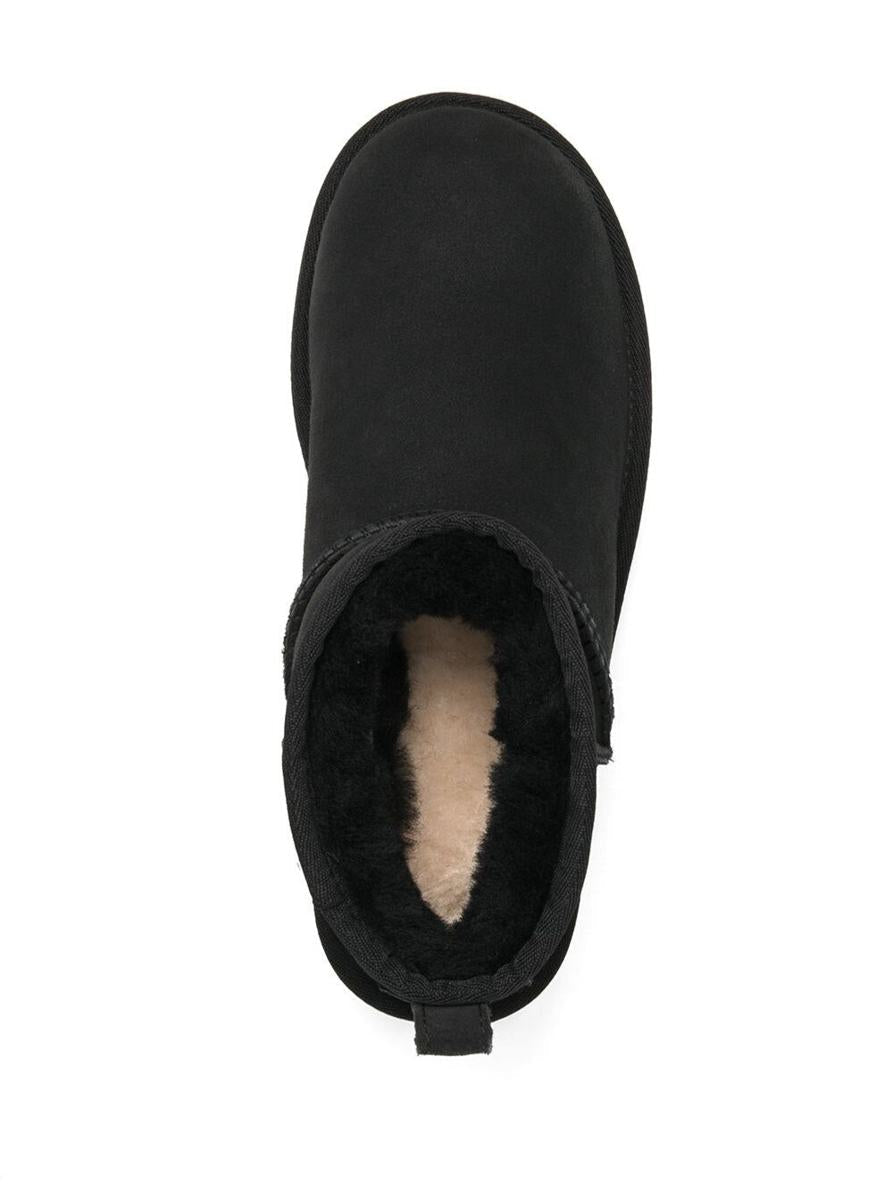 Schwarze „Ultra Mini“-Stiefel aus Wildleder für Damen