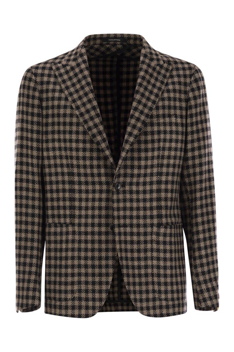 Tagliatore – Jacke aus Schurwollmischung mit Hahnentrittmuster
