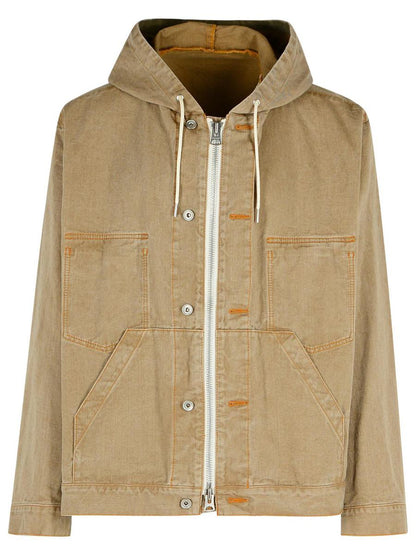 Beiges Denim-Sweatshirt von Sacai