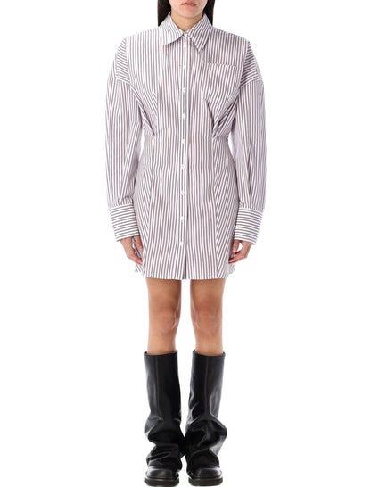 The Attico – Gestreiftes Mini-Hemdkleid