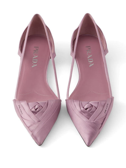 Prada Ballerinas mit Cut-Outs und Satin-Finish