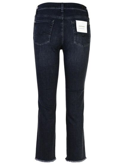 7 For All Mankind – Schwarze Jeans aus Baumwolle mit geradem Beinschnitt