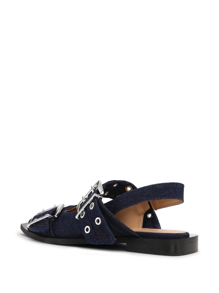 Ganni Denim-Slingback-Ballerinas