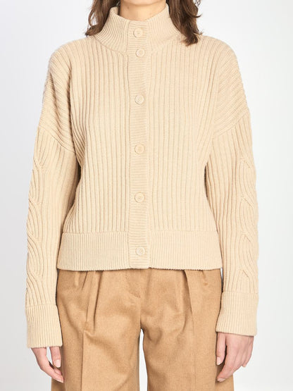 Gerippter Cardigan aus Wolle und Kaschmir