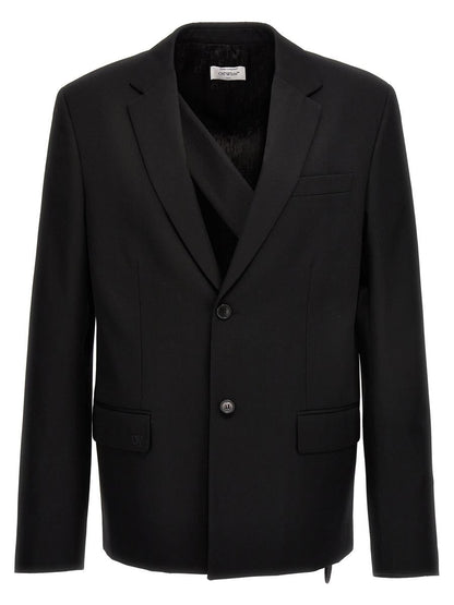Off-White Blazer mit „Ow-Stickerei“