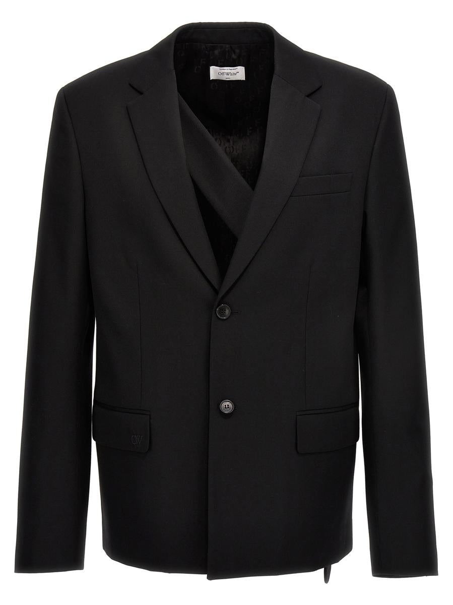Off-White Blazer mit „Ow-Stickerei“