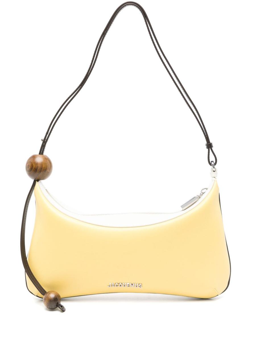 Jacquemus „The Large Bisou“ Perle Umhängetasche aus gelbem Leder