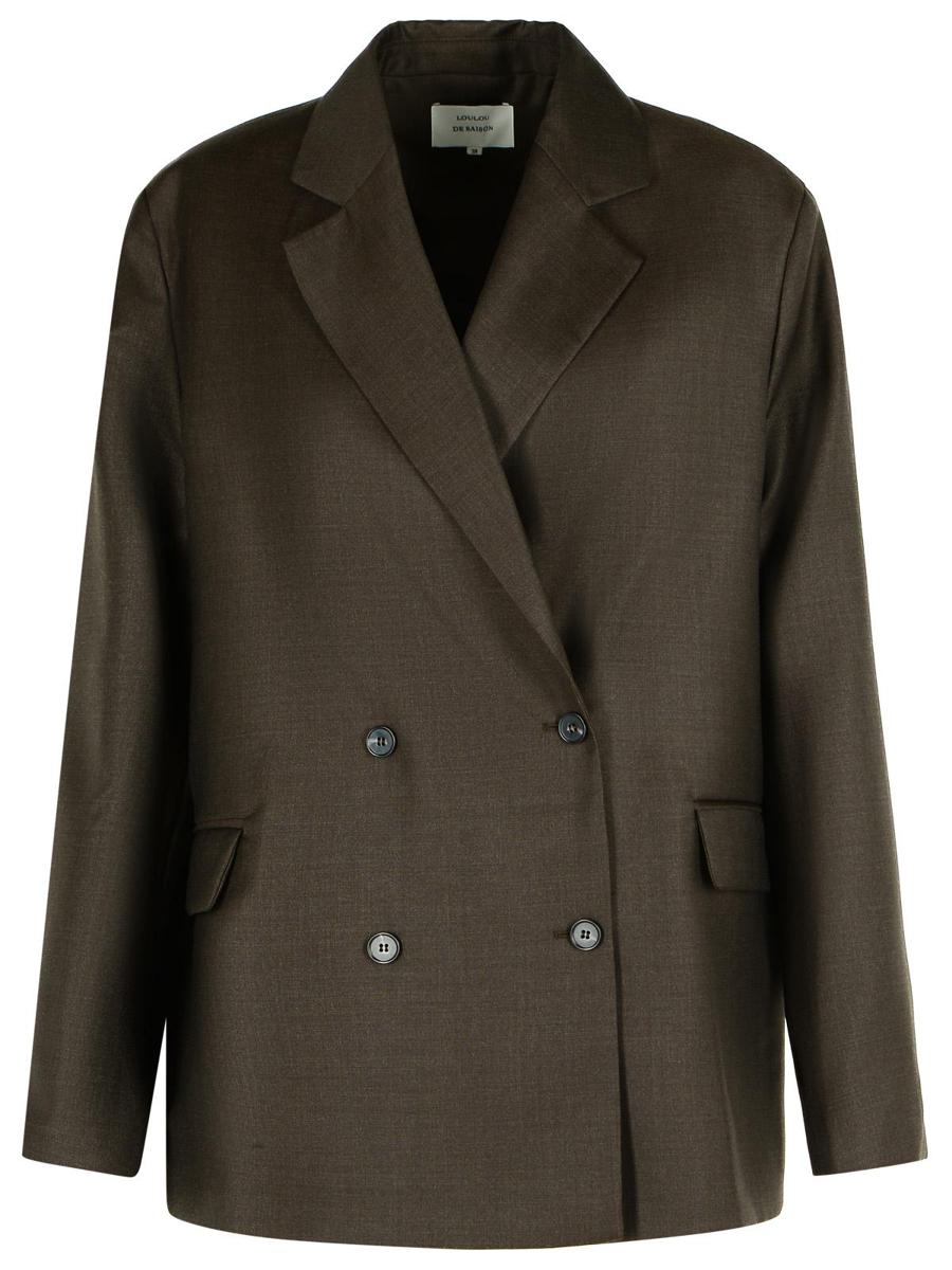 Loulou Studio – Brauner Blazer aus Schurwolle „Donau“