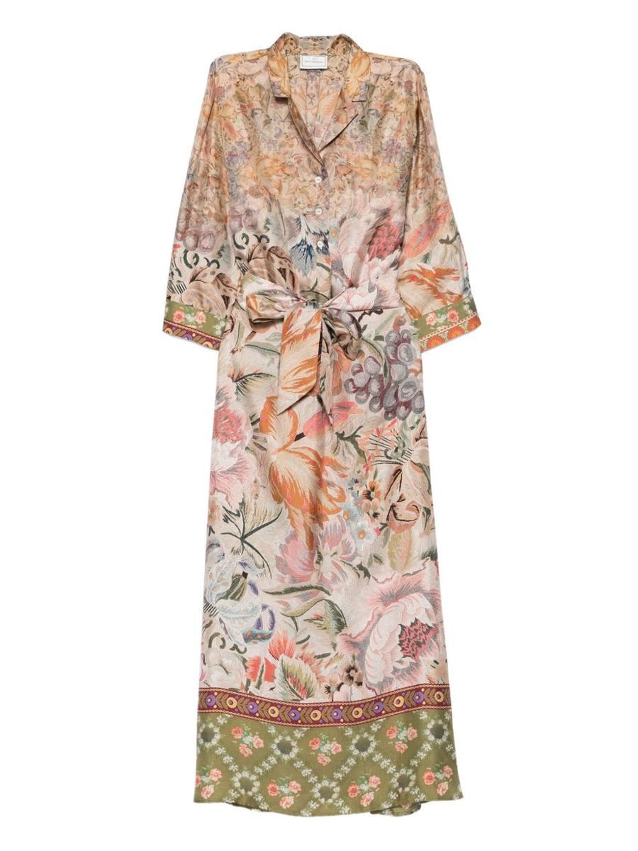 Pierre-Louis Mascia Langes Seidenkleid mit Print