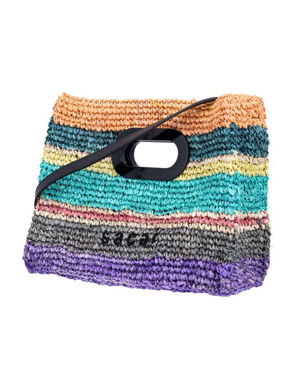 Sacai Raffia Mini-Tasche