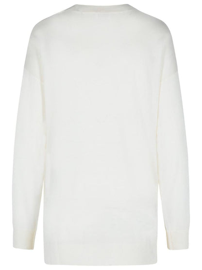 PAROSH „Over“ Pullover aus cremefarbener Wollmischung