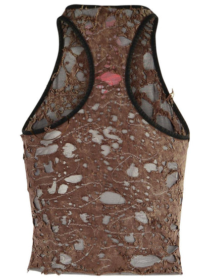 Diesel – Tanktop aus Baumwollmischung in Braun
