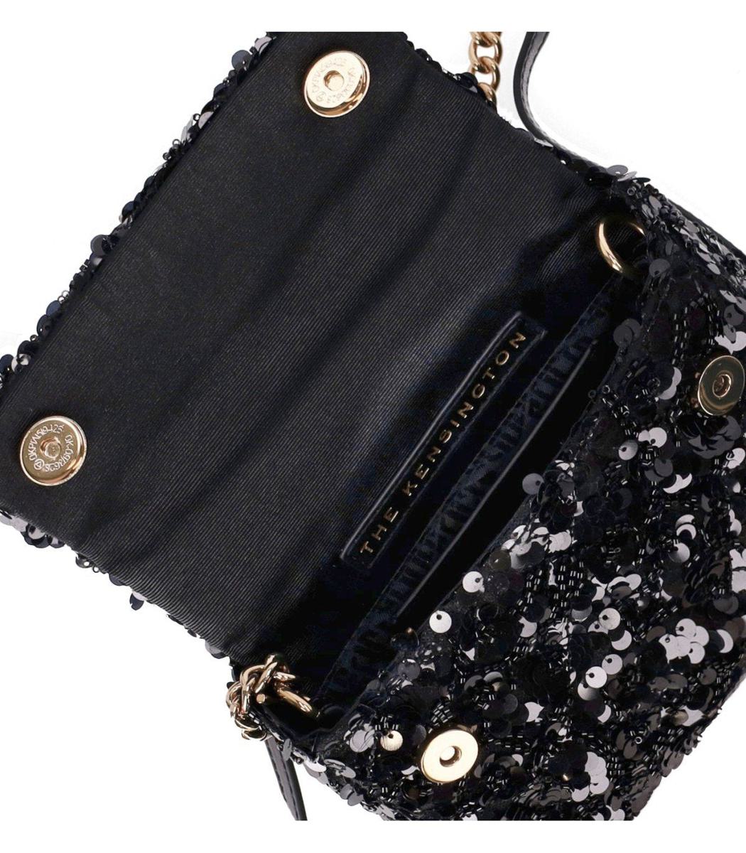 Kurt Geiger London – Kensington – Pailletten-Minihandtasche in Schwarz