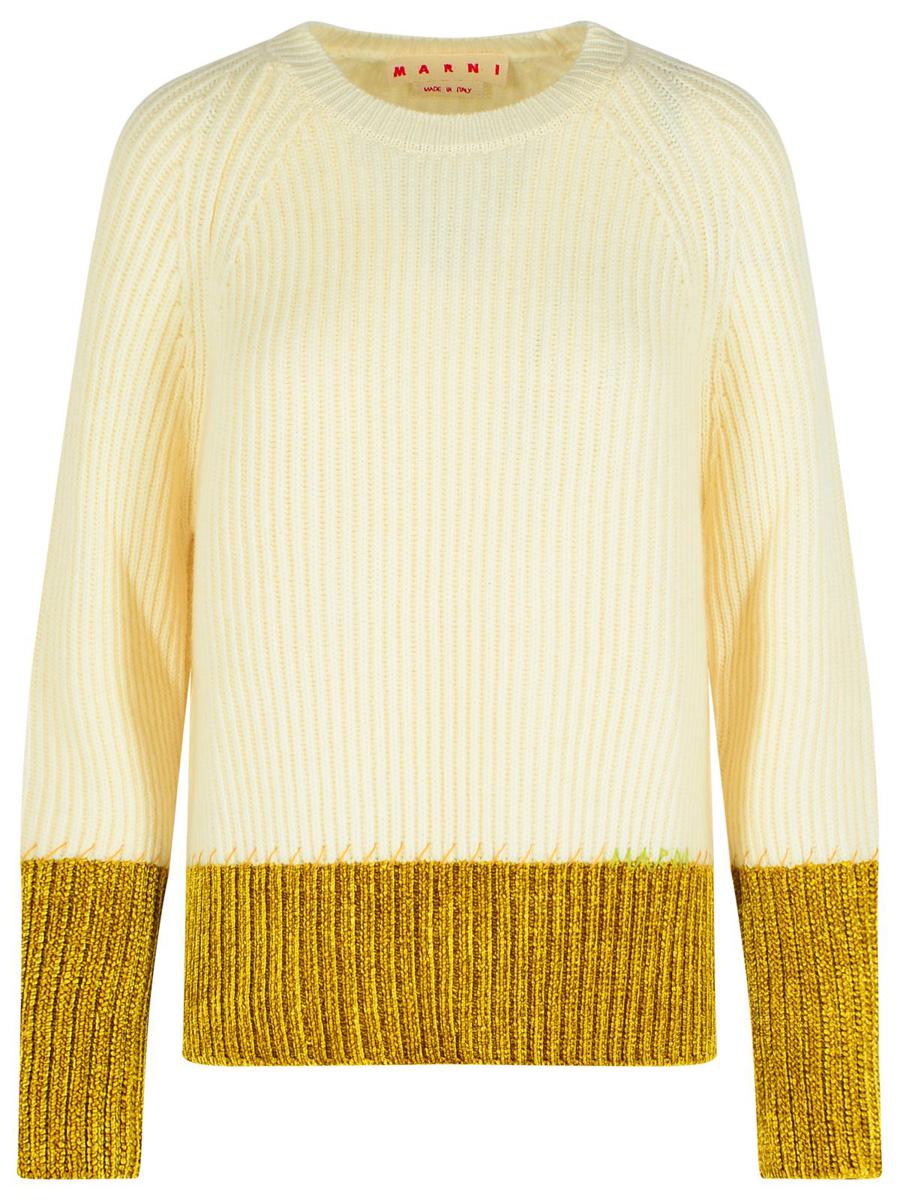 Marni Elfenbeinfarbener Pullover aus Schurwolle