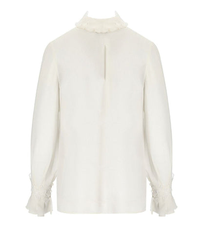 Elisabetta Franchi Elfenbeinfarbenes Georgette-Hemd