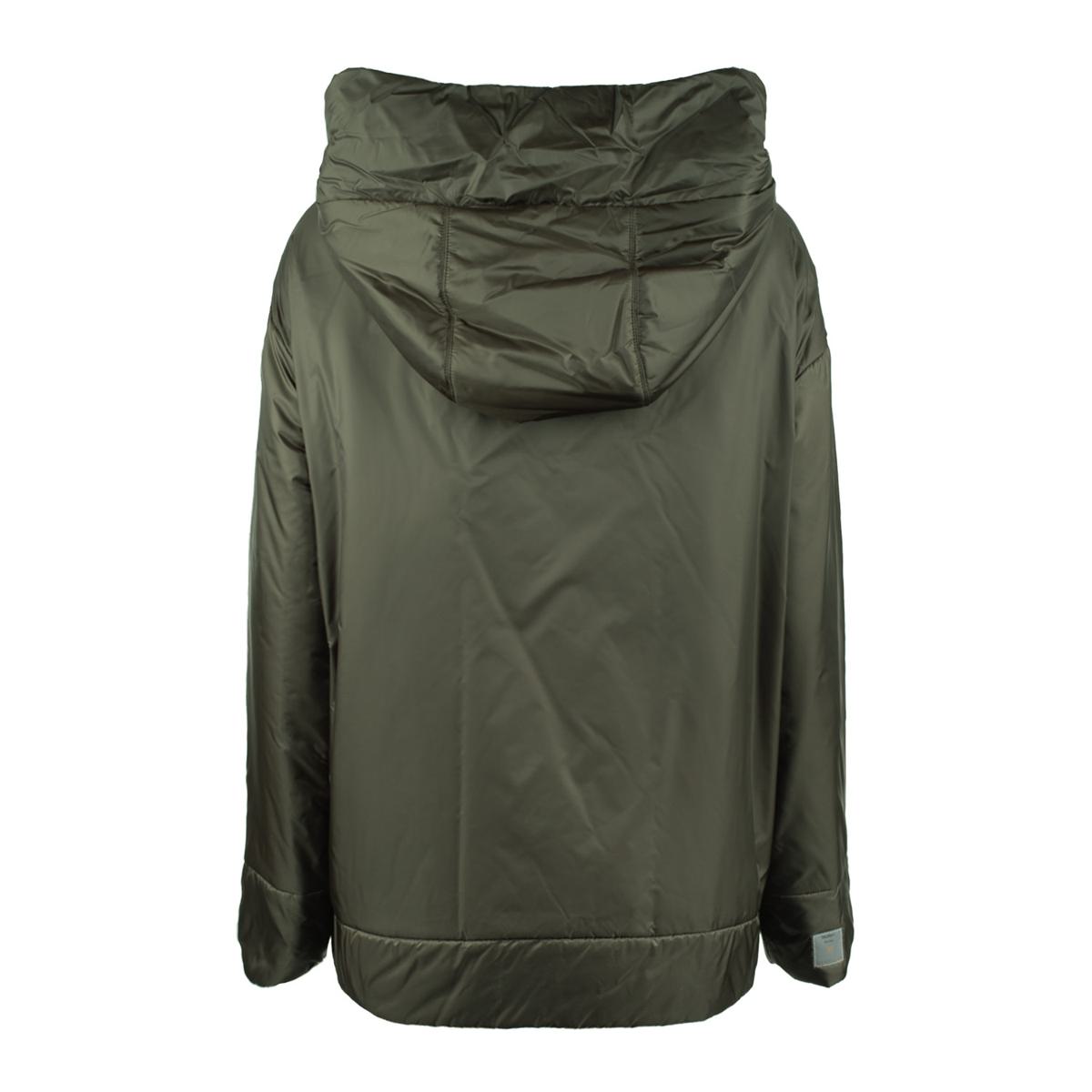 Max Mara – Gefütterte, tropfwassergeschützte Canvasjacke mit Kapuze in Grün-Khaki