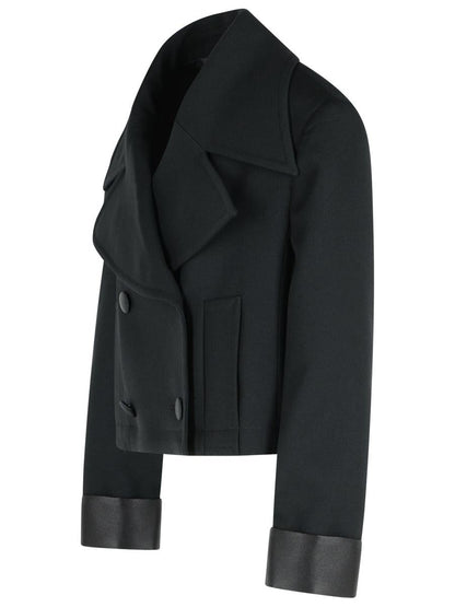 Dolce &amp; Gabbana Schwarze Jacke aus Schurwollmischung