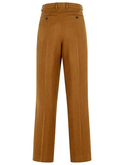 Dries Van Noten – Gerade braune Wollhose „Penrud“.