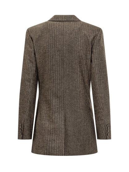 Isabel Marant Isabel Marant Zweireihiger Blazer aus gestreifter Wolle