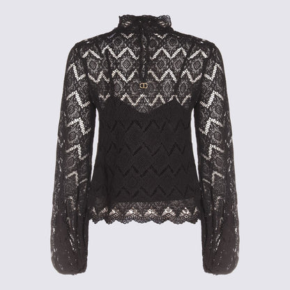 Twinset Schwarzes Baumwolltop