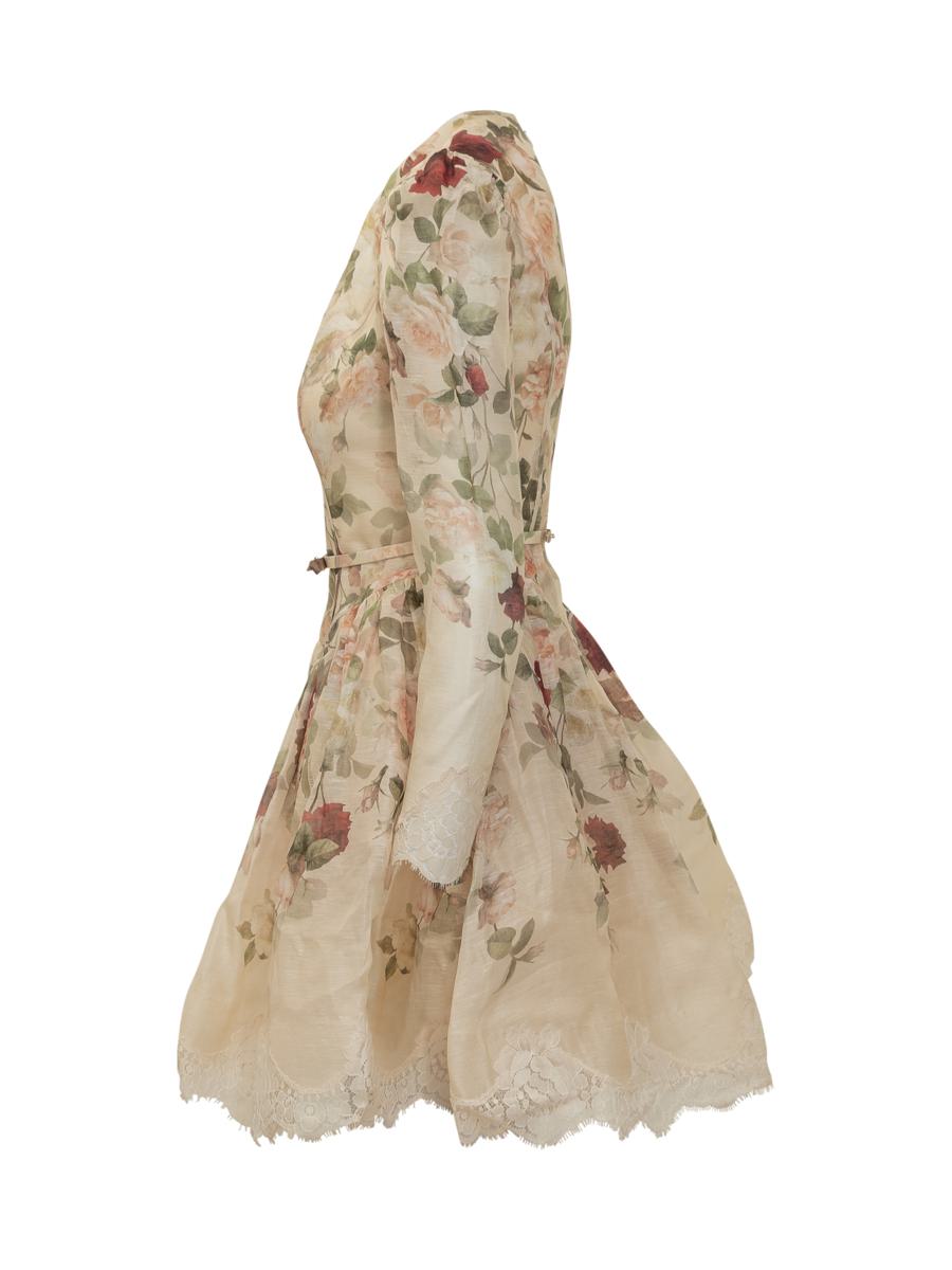 Zimmermann Zimmermann Kurzes Seidenkleid mit Blumenmuster