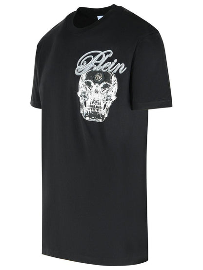 Schwarzes Baumwoll-T-Shirt von Philipp Plein
