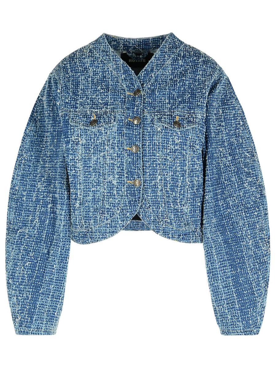 Rotate Birger Christensen – Kurze Baumwolljacke in Blau