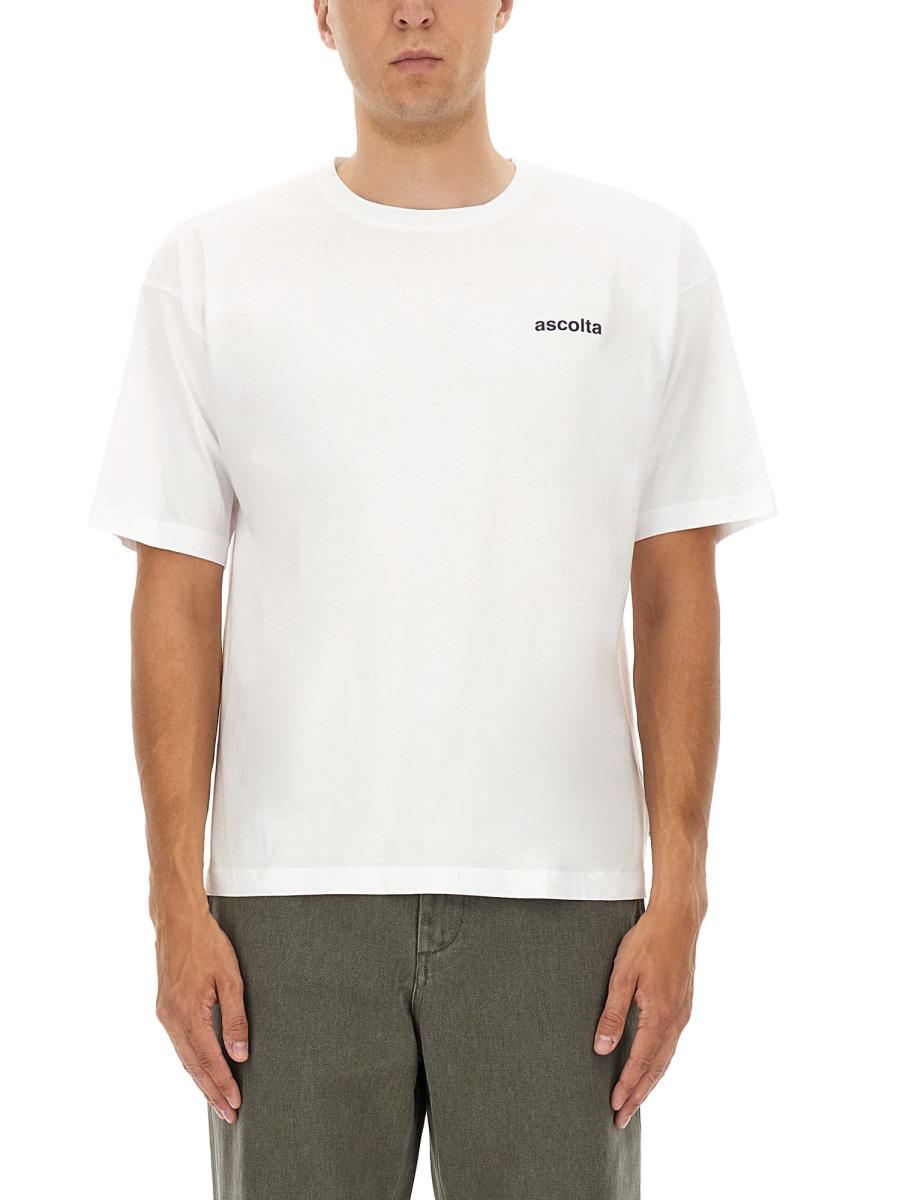 Aspesi – T-Shirt mit „Listen“-Aufdruck