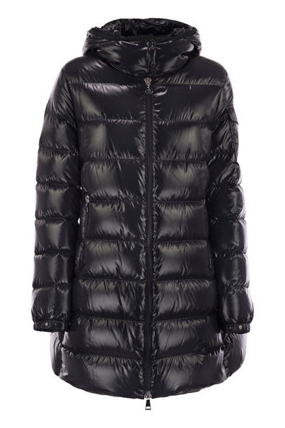 Moncler Courcelles – Midi-Daunenjacke mit Kapuze