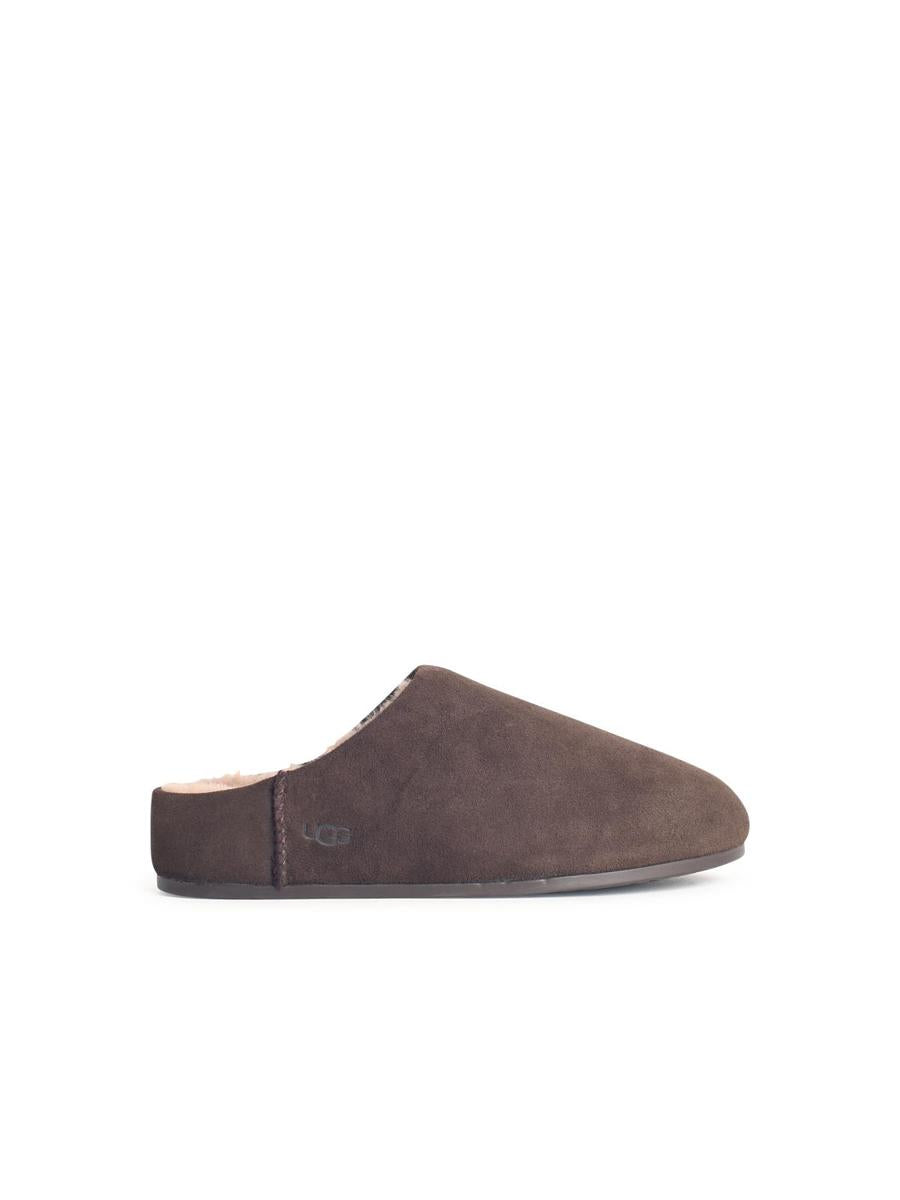UGG – Elea Slip-On – Braune Lederpantoffeln