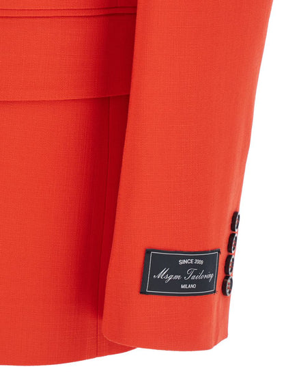 Rote Jacke mit klassischem Revers und Brusttasche aus Viskosemischung für Damen