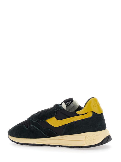 „Reel Wind“ Schwarze Low-Top-Sneaker mit Logo-Detail aus Wildleder für Herren