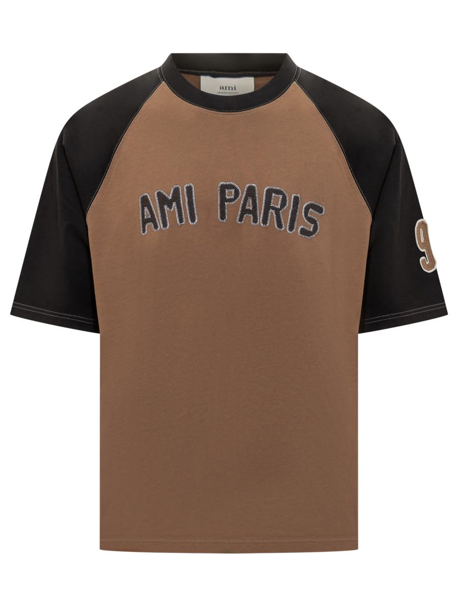 AMI Paris Ami Alexandre Mattiussi Herren Zweifarbiges T-Shirt