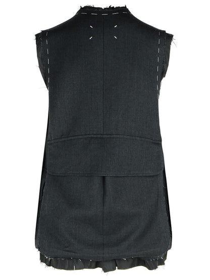 Maison Margiela – Dunkelgraue Wollweste