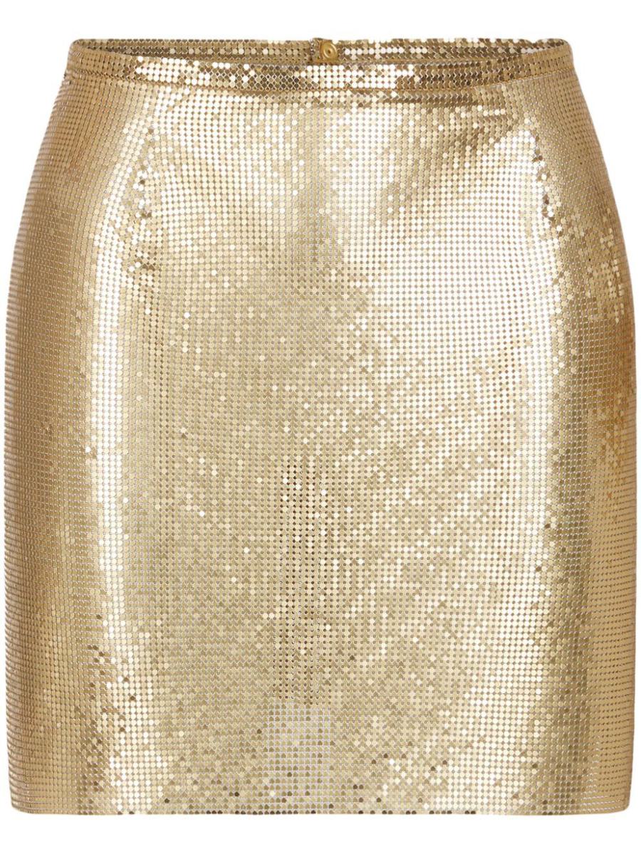 Rabanne Jupe Mini Mesh Printed Recto Verso Kleidung