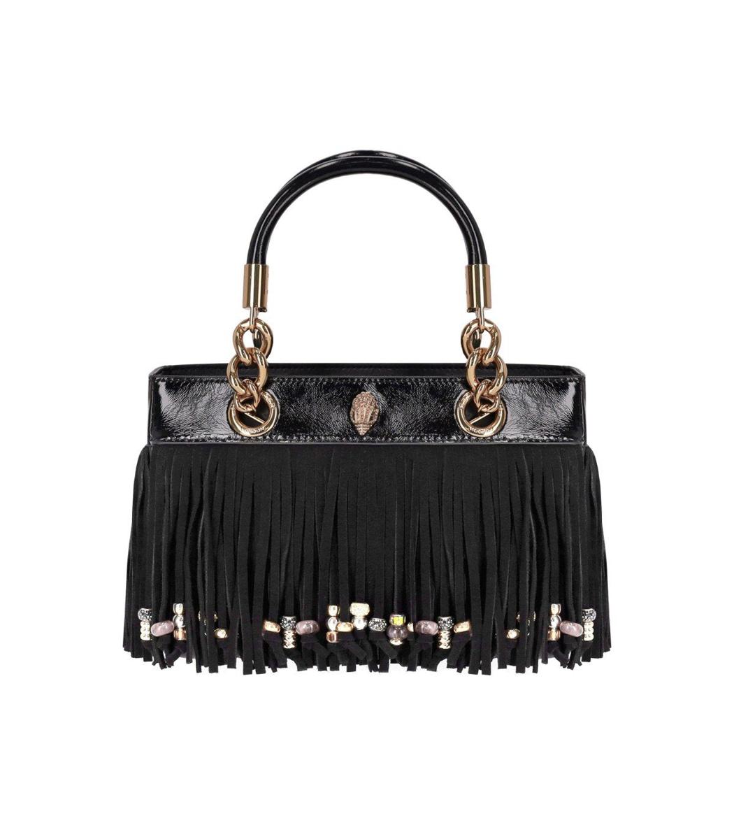 Kurt Geiger London – Kensington – Schwarze Handtasche mit Fransen
