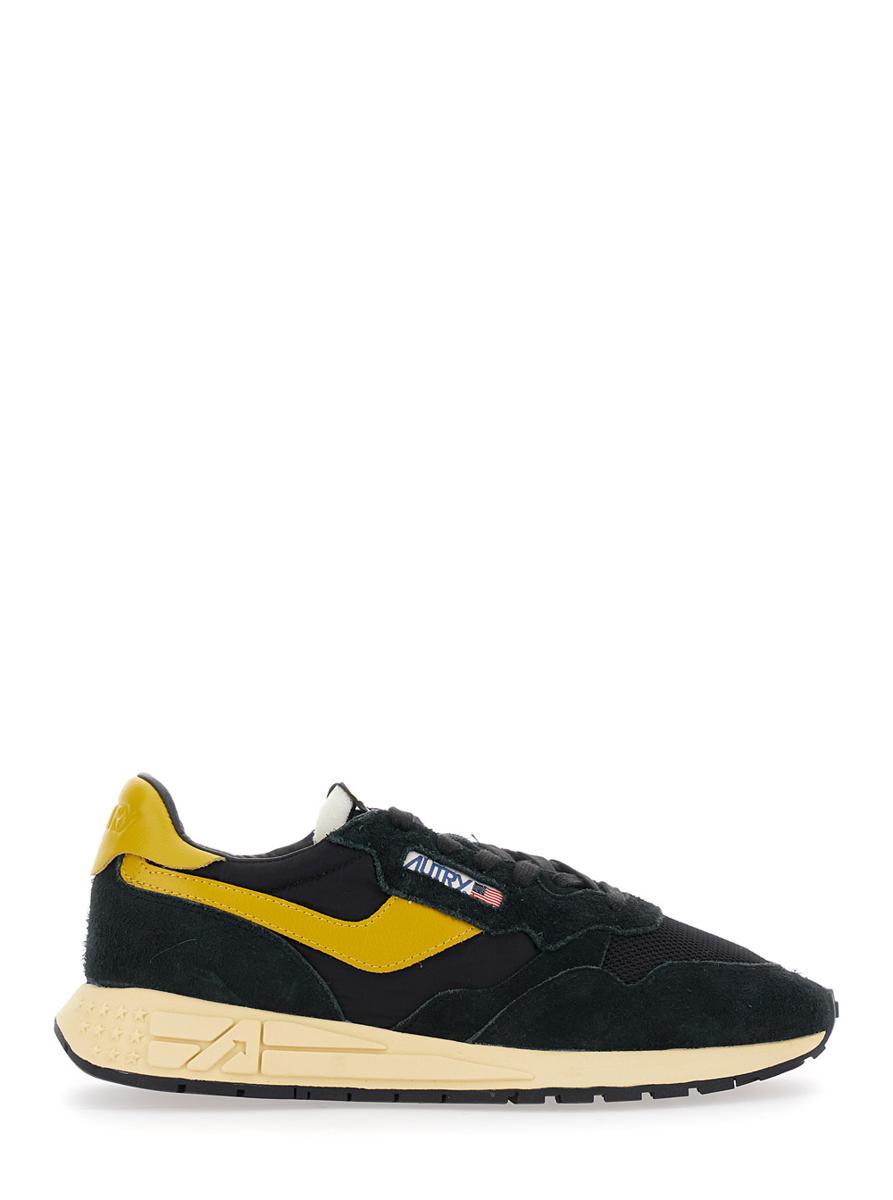 „Reel Wind“ Schwarze Low-Top-Sneaker mit Logo-Detail aus Wildleder für Herren