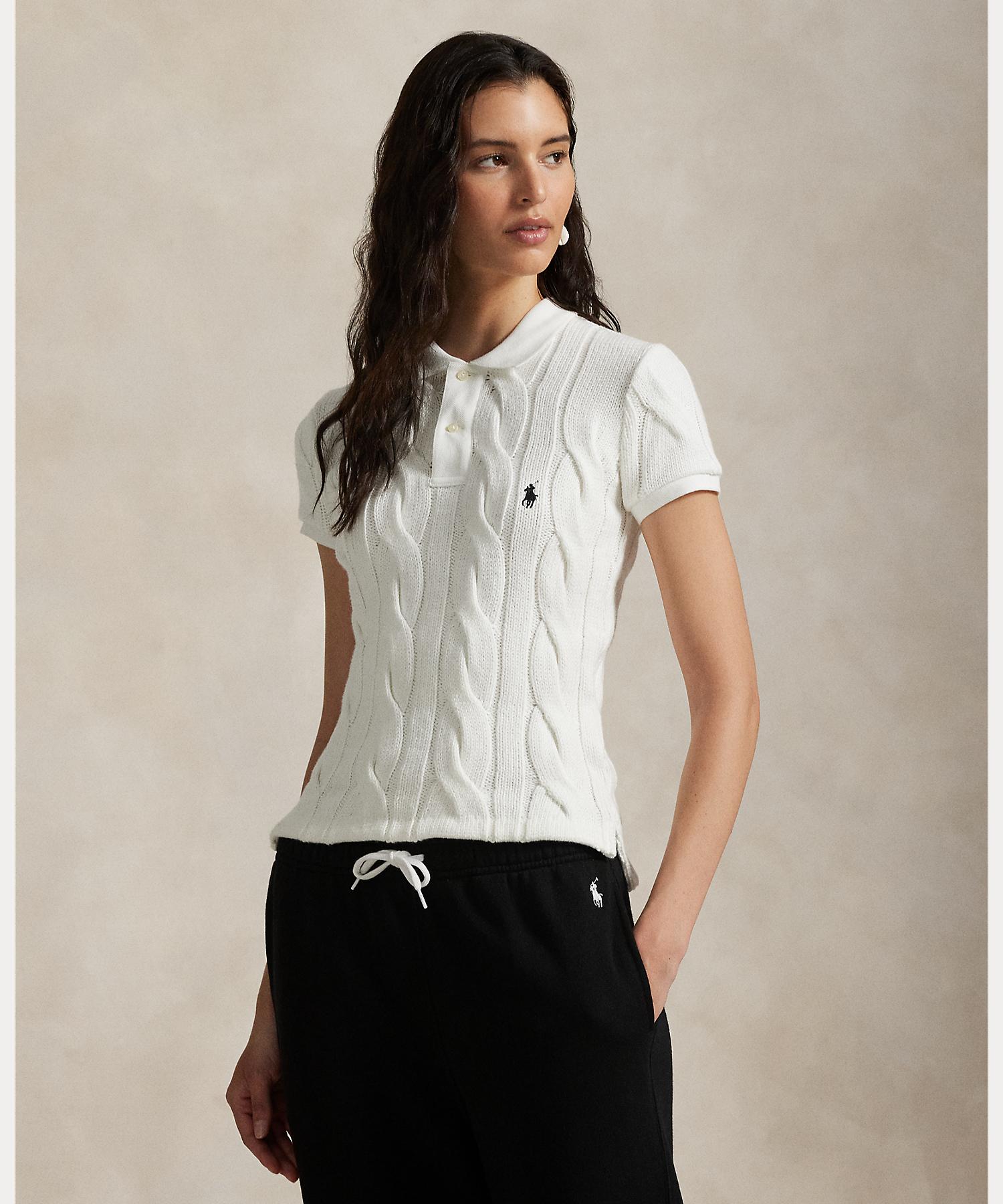 Polo Ralph Lauren POLO RALPH LAUREN Poloshirt aus Baumwolle mit Zopfmuster