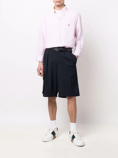 Gestreiftes Leinenhemd im Custom Fit