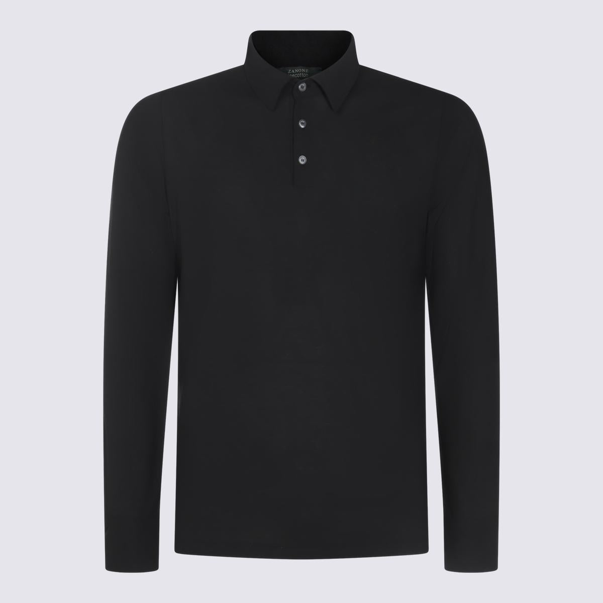 Zanone Schwarzes Baumwolltop